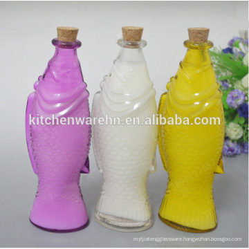 Haonai Eco-Friendly Feature FDA,SGS food grade fish glass bottles with cork cover